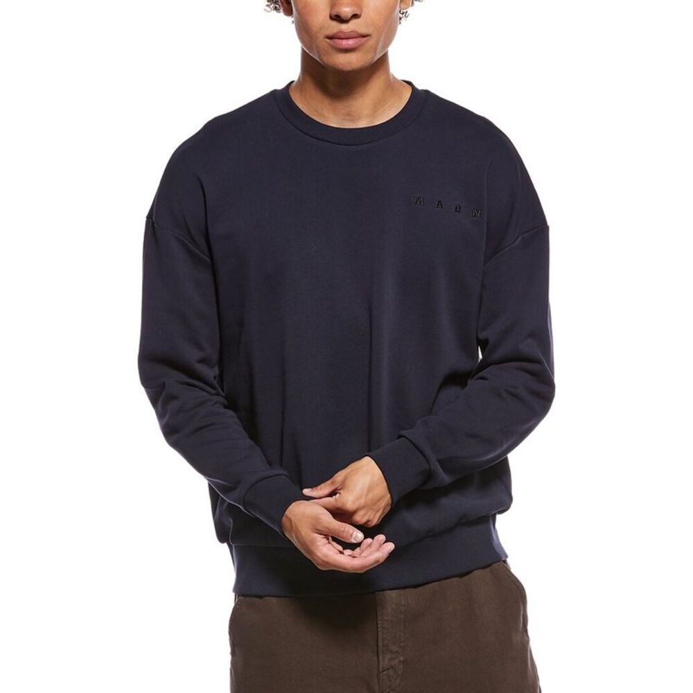 Marni Mens  Logo Crewneck Sweatshirt, Black